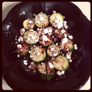 Grilled Zucchini with Goat Cheese and Balsamic Vinegar